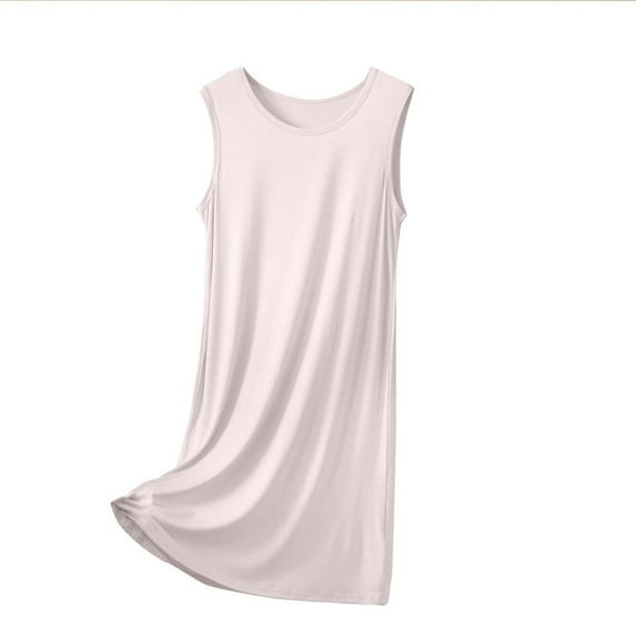 HomeGardon,Nightgowns for Women Sleepwear,Womens Sleeveless Skirt Summer Thin Loose Dress Casual Solid Color Home Nightgown,XL-XXXXXL