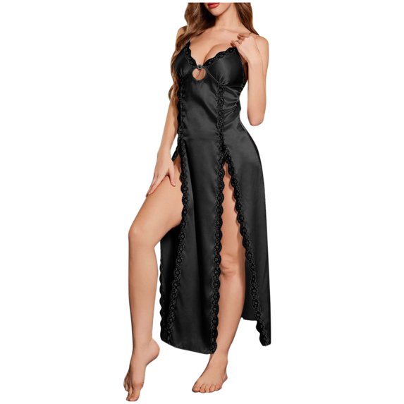 HomeGardon,Nightgowns for Women Women's Sleepwear,Spring Summer Sleeveless V-Neck Homewear Lace Long Sleepshirt Dress for Women,S-XL