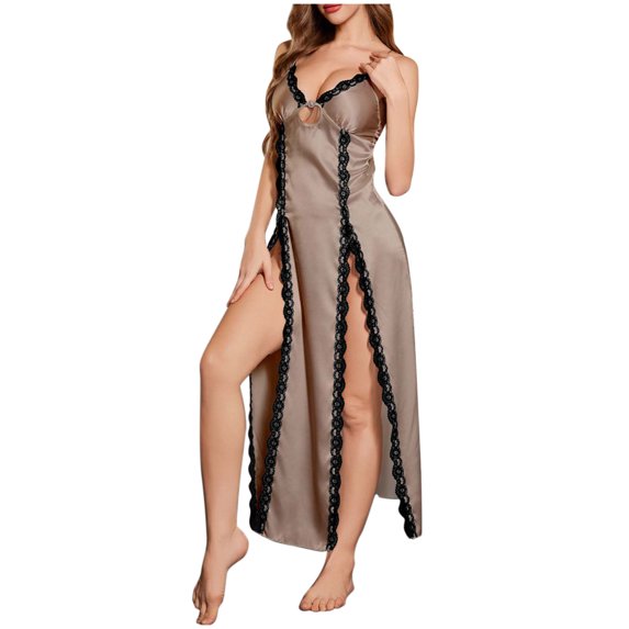 HomeGardon,Nightgowns for Women Women's Sleepwear,Spring Summer Sleeveless V-Neck Homewear Lace Long Sleepshirt Dress for Women,S-XL