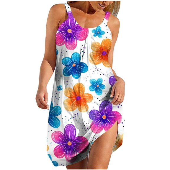 HomeGardon,Nightgowns for Women Sleepwear,Women's Spring and Summer Vacation Button V-neck Strap Top Dress,S-XXL