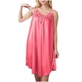 thumbnail image 1 of HomeGardon Nightgowns for Women,Summer Dresses Women's Short Sleeved Nightdress Imitation Silk Nightdress, 1 of 7