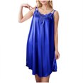 thumbnail image 1 of HomeGardon Nightgowns for Women,Summer Dresses Women's Short Sleeved Nightdress Imitation Silk Nightdress, 1 of 7
