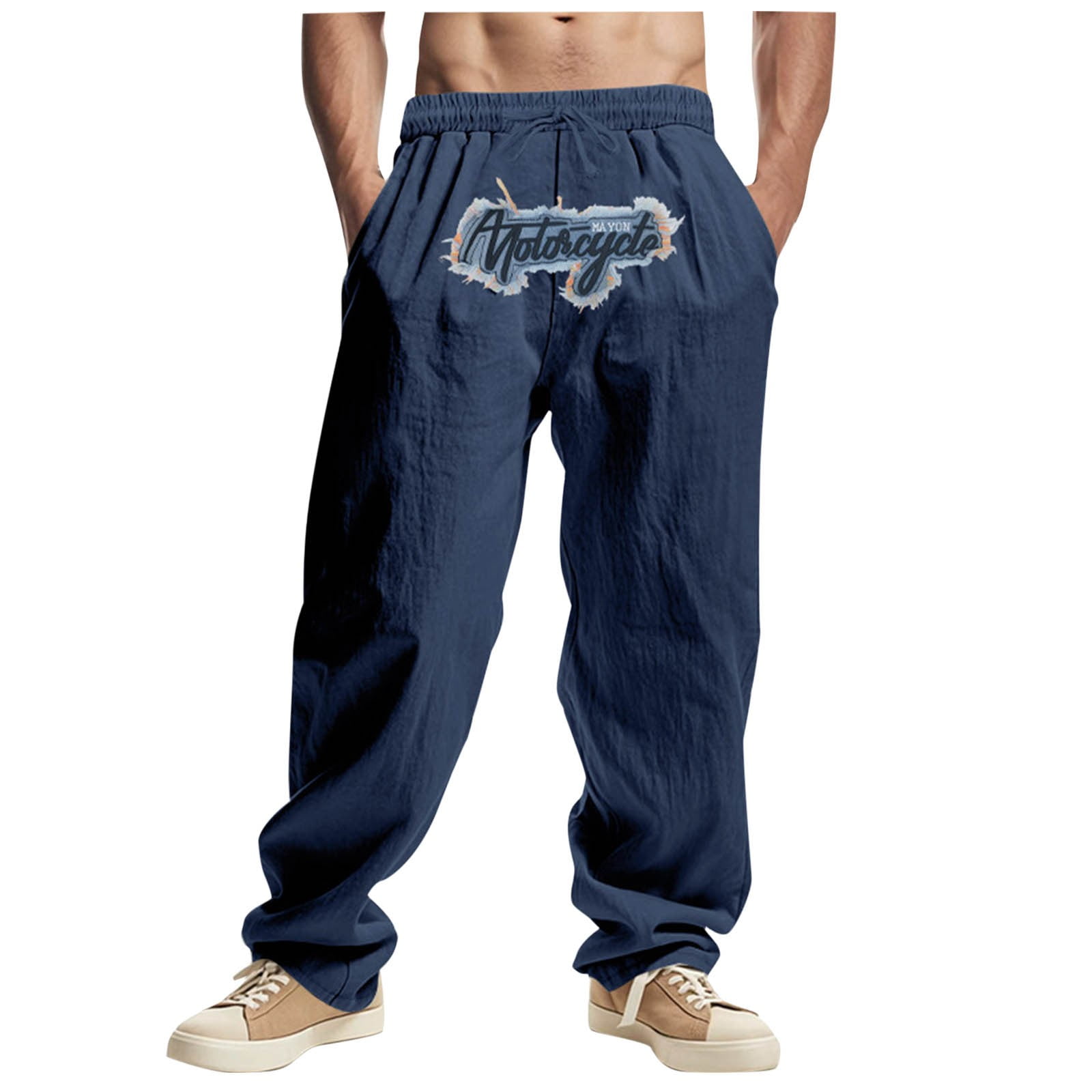 Men's Casual Linen Drawstring Pants