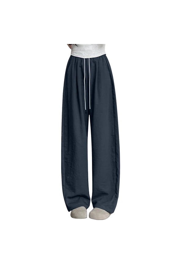 Pants for Women Ladies' Summer Thin Solid Color High Waist Loose Hanging Straight Casual Pants Sports Drying Pants,S-XL