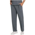 thumbnail image 1 of HomeGardon Scrub Pants for Men Straight Leg Workwear Uniform Bottoms Man's Solid Color Straight Barrel Draw Rope Elastic Waist Multiple Pockets Nursing Worker Pants,S-XXL, 1 of 8