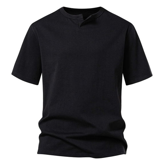 HomeGardon Shirts for Men Men Shirts Casual Men Short-Sleeve Beefy Muscle Basic Solid Color Blouse Tee Shirt Top Round-Neck Blouses Shirts,S-XXL