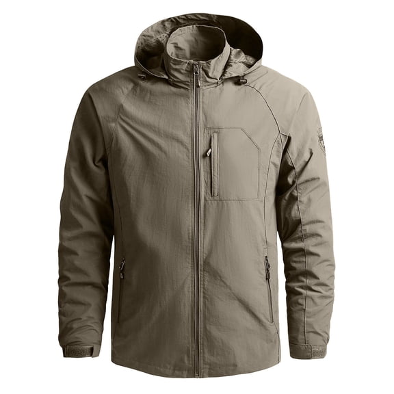 HomeGardon Shirts for Men Men's Casual Winter Ski Jacket Warm Fleece Lightweight Waterproof Outdoor Mountain Hiking Windbreaker Hooded Snow Rain Coat Windbreaker Hooded Jacket