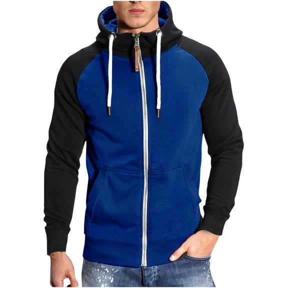 HomeGardon Shirts for Men Men's Zip Up Hoodie Lightweight Long Sleeve Casual Stand-up Collar Basic Slim Fit Cotton SweatShirt with Pocket Men's Full Cardigan Jacket S-XXL