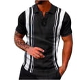 thumbnail image 1 of HomeGardon Shirts for Men Mens Fashion Color Block Shirts Casual Short Sleeve T Shirt, Men's Striped Moisture Wicking Golf Shirts Cotton Turndown Collar Blouse Tops S-5XL, 1 of 5