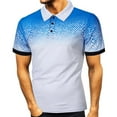 thumbnail image 1 of HomeGardon Shirts for Men Mens Fashion Color Block Shirts Casual Short Sleeve T Shirt, Men's Striped Moisture Wicking Golf Shirts Cotton Turndown Collar Blouse Tops S-5XL, 1 of 5