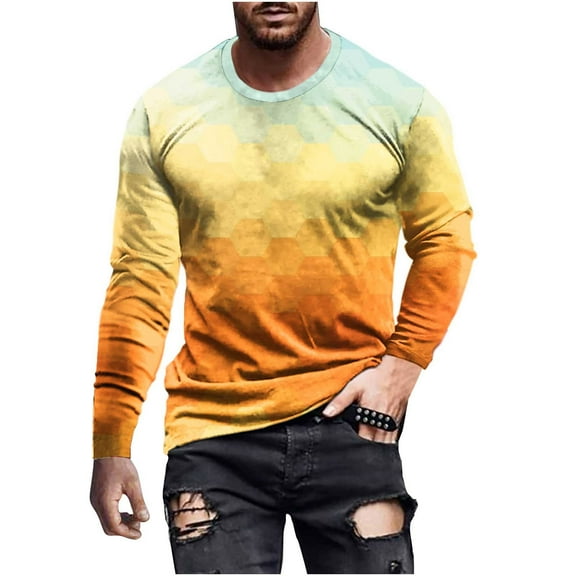 HomeGardon Shirts for Men Mens Slim Fitted Casual Short/Long-Sleeve Button T-Shirts Contrast Color Stitching Tee Plus Size Men's Blend Tees, Moisture Wicking,Odor Protection S-5XL