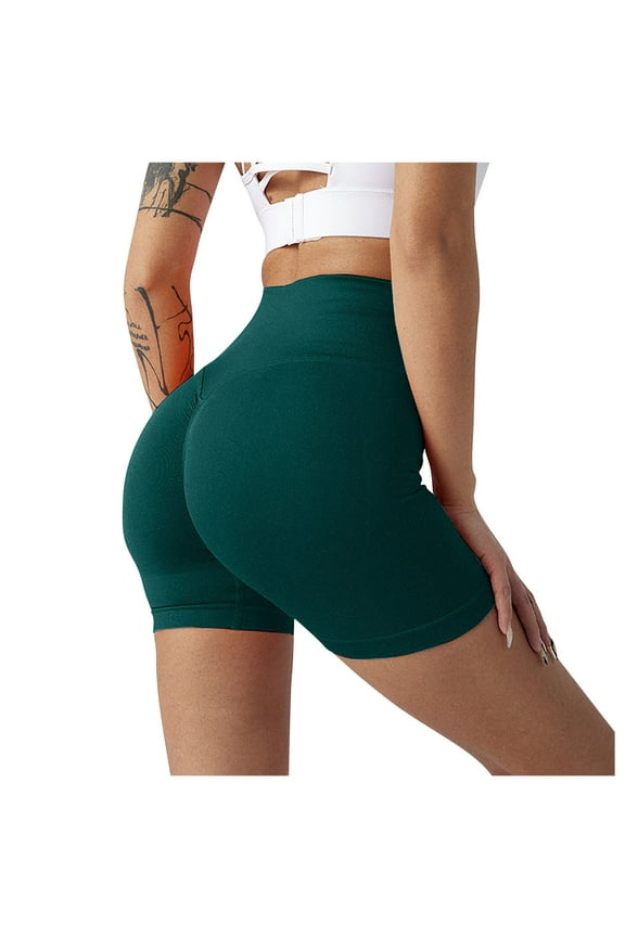 Shorts for Women Clearance! Gym Shorts Women, Seamless Yoga Workout Shorts, High-Waisted Scrunch Butt Booty Lifting Athletic Running Active Shorts Biker Shorts,S-L
