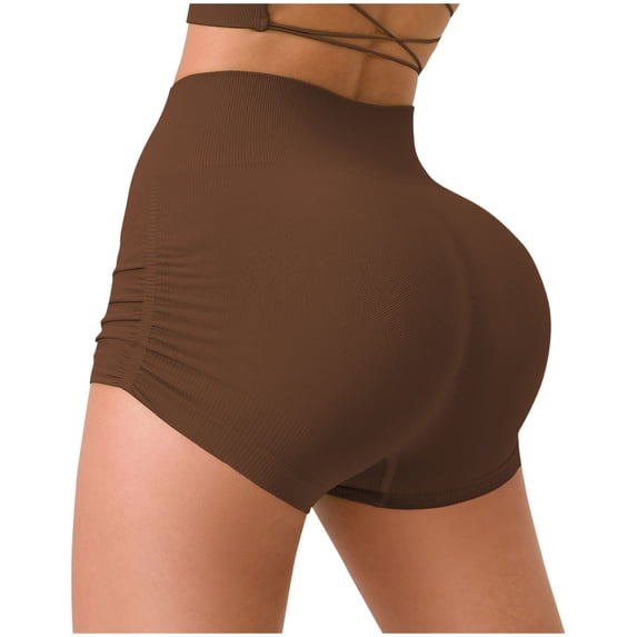 HomeGardon Shorts for Women Butt Lifting Shorts Ruched Booty Workout Shorts High Waisted Butt Lifting Hot Pants Shorts Athletic Gym Yoga Shorts for Women Black,S-L