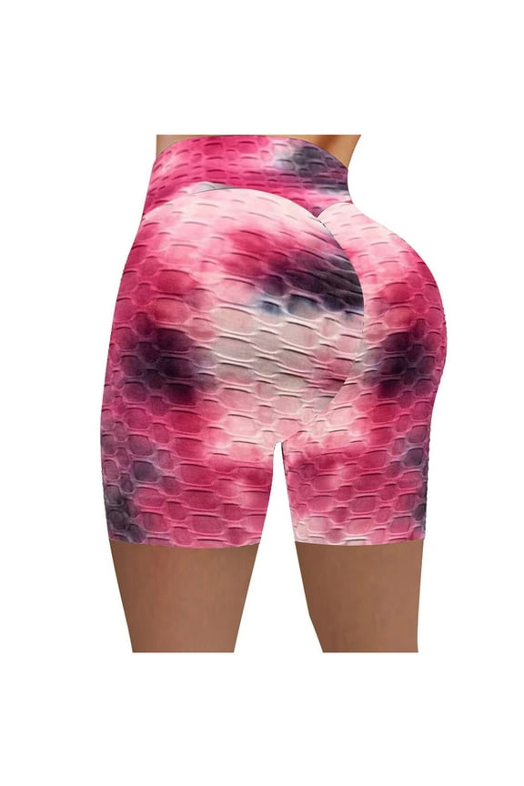 Shorts for Women High Waisted Booty Yoga Shorts Sexy Workout Gym Shorts Butt Lifting Running Legging Hot Pants Naughty Scrunch Leggings Textured Bottom Multicolor