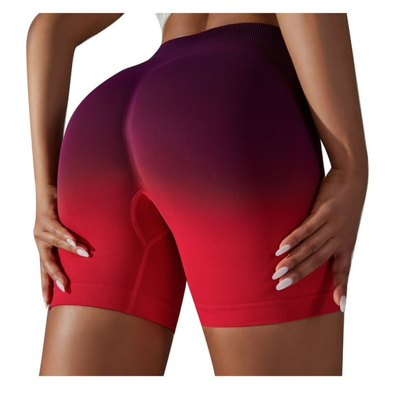 HomeGardon Shorts for Women 2025 Yoga Shorts for Women Tummy Control High Waist Biker Shorts Exercise Workout Butt Lifting Tights Women's Short Pants Slim Fitted Workout Fade Color,S-XL