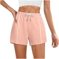 thumbnail image 1 of HomeGardon Shorts for Women,Womens Yoga Shorts Fashion Solid Color Shorts with Elastic Waistband Drawstring Side Pockets for Casual Wear,S-XXL, 1 of 7