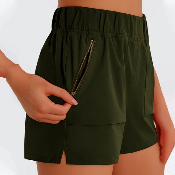 HomeGardon Shorts for Women Summer Clearance! Women's Waterproof Stretch Shorts Mid Rise Summer Outdoor Golf Workout Shorts Zip Pockets with Belt Women Lightweight Cargo Hiking Shorts Athletic Shorts