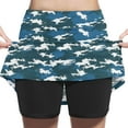 thumbnail image 1 of HomeGardon Back to School Skirts for Girls Girl Skort Fashion Camouflage Loose High Waist A-line Fake Two Piece Sports Pants Skirt Half Body Skirt, 1 of 6
