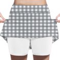 thumbnail image 1 of HomeGardon Back to School Skirts for Girls Girl Skort Fashion Grids Loose High Waist A-line Fake Two Piece Sports Pants Skirt Half Body Skirt, 1 of 7