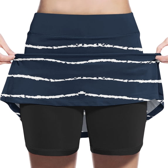 HomeGardon Back to School Skirts for Girls Girl Skort Fashion Polka Dots Loose High Waist A-line Fake Two Piece Sports Pants Skirt Half Body Skirt