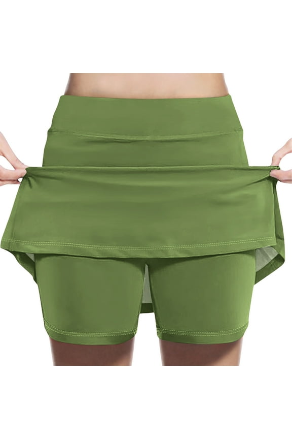 Back to School Skirts for Girls Girl Skort Fashion Solid Color Loose High Waist A-line Fake Two Piece Sports Pants Skirt Half Body Skirt