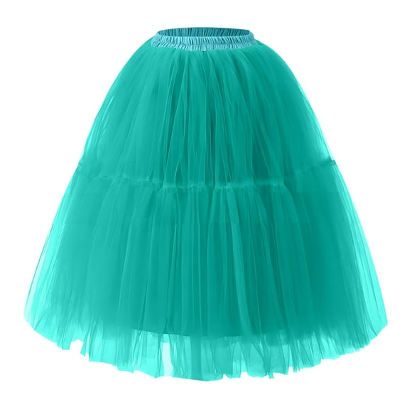 HomeGardon Skirts for Women 2025,Midi Skirts Womens Pleated Gauze Knee Length Skirt Adult Dancing Skirt