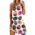 thumbnail image 1 of HomeGardon Sleeveless Dress for Women Women's Boho Floral Printed Dress Summer Sleeveless Tshirt Beach Mini Dresses, 1 of 5