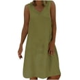 thumbnail image 1 of HomeGardon Sleeveless Dress for Women Women's Summer Fashion Sleeveless V NeckPullover Dress, 1 of 6
