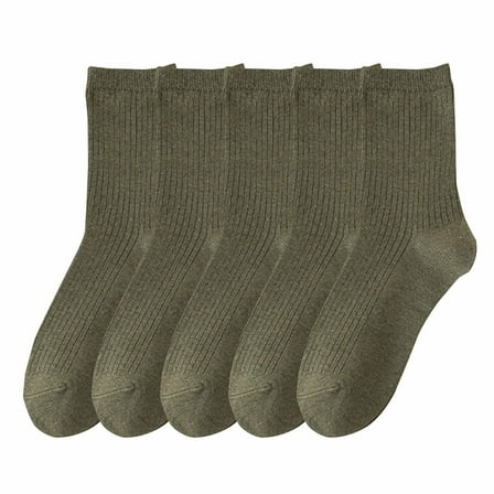 HomeGardon Socks for Men Mens Socks Running Socks 5PC Men's Winter Solid Color Comfortable Breathable Knitted Socks
