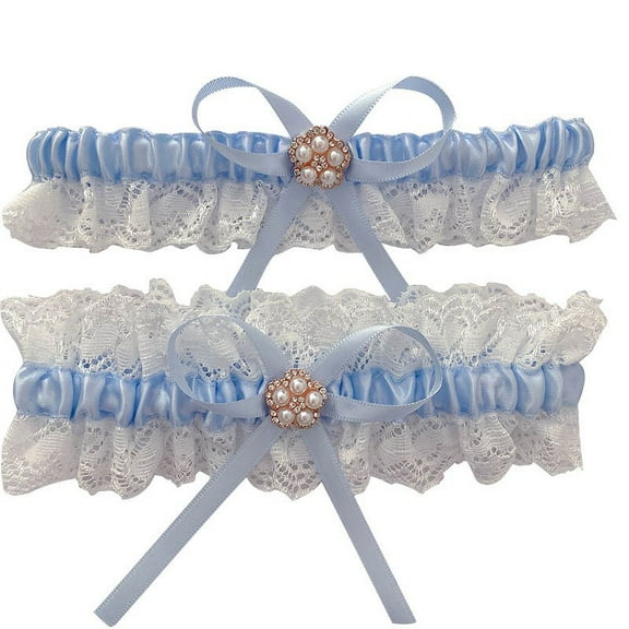 HomeGardon Socks for Women White Garters for Bride 2 Pieces, Wedding Garter for Bride Elasticity Lace Garter, Wedding Garter Set for Bride