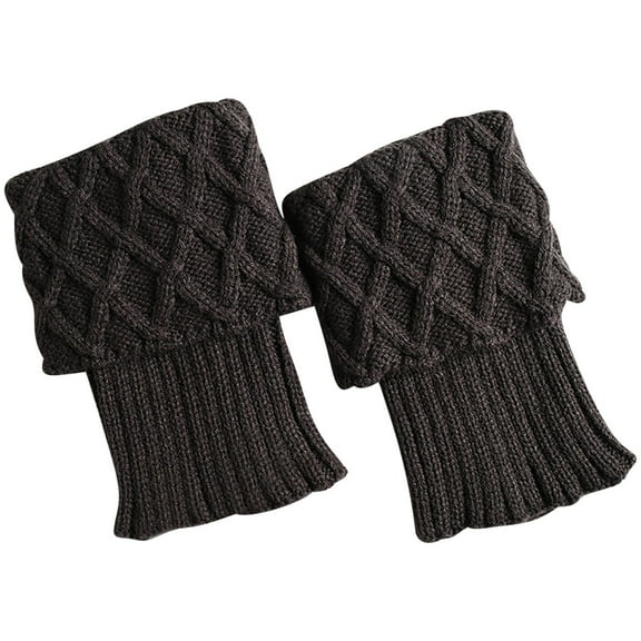 HomeGardon Socks for Women Women's Warm Women's Knitted Wool Boot Cover Short Flap Lozenge Mesh Leg Guards Socks Cover