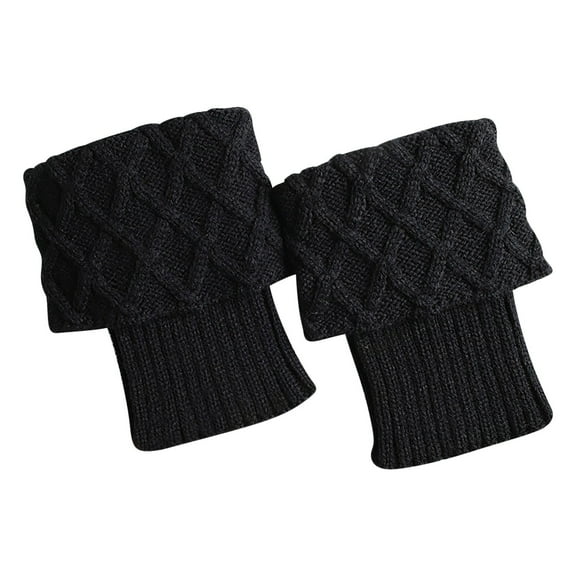 HomeGardon Socks for Women Women's Warm Women's Knitted Wool Boot Cover Short Flap Lozenge Mesh Leg Guards Socks Cover