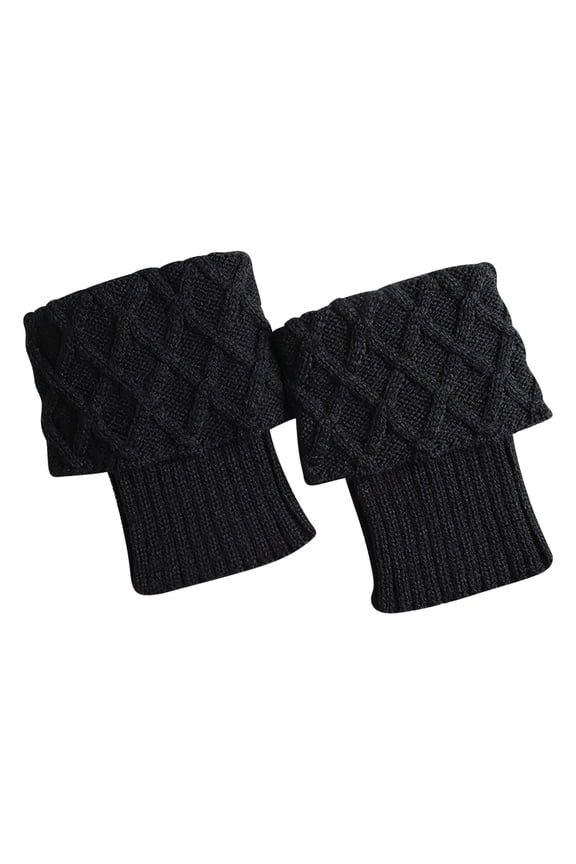 Socks for Women Women's Warm Women's Knitted Wool Boot Cover Short Flap Lozenge Mesh Leg Guards Socks Cover