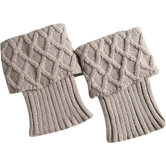 HomeGardon Socks for Women Women's Warm Women's Knitted Wool Boot Cover Short Flap Lozenge Mesh Leg Guards Socks Cover