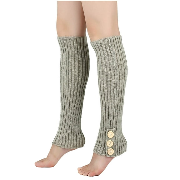 HomeGardon Socks for Women Women's Warm Wool Socks Knitted Button Jacket Long Boot Covers Stacked Socks Foot Warmers Leg Covers