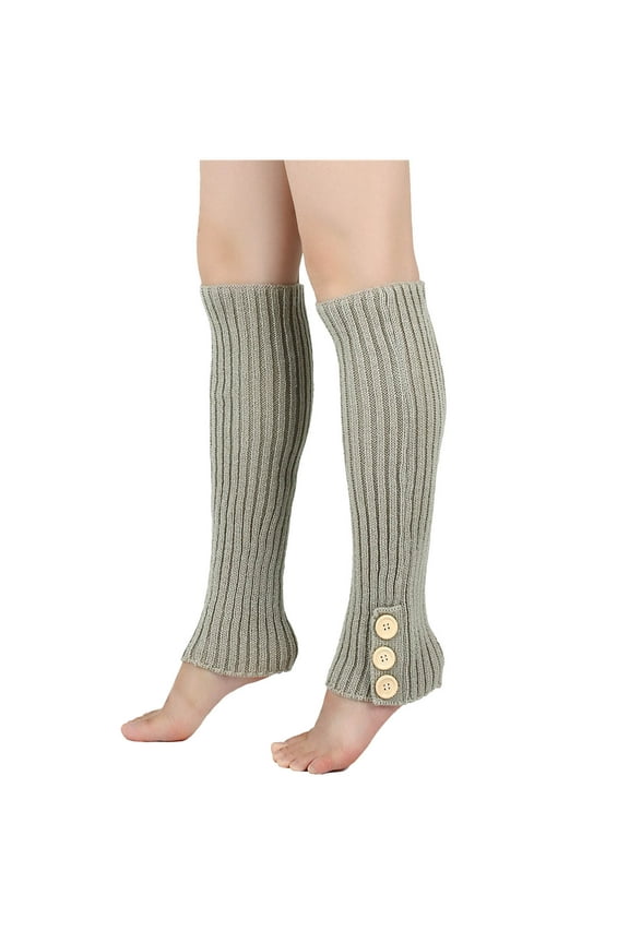 Socks for Women Women's Warm Wool Socks Knitted Button Jacket Long Boot Covers Stacked Socks Foot Warmers Leg Covers