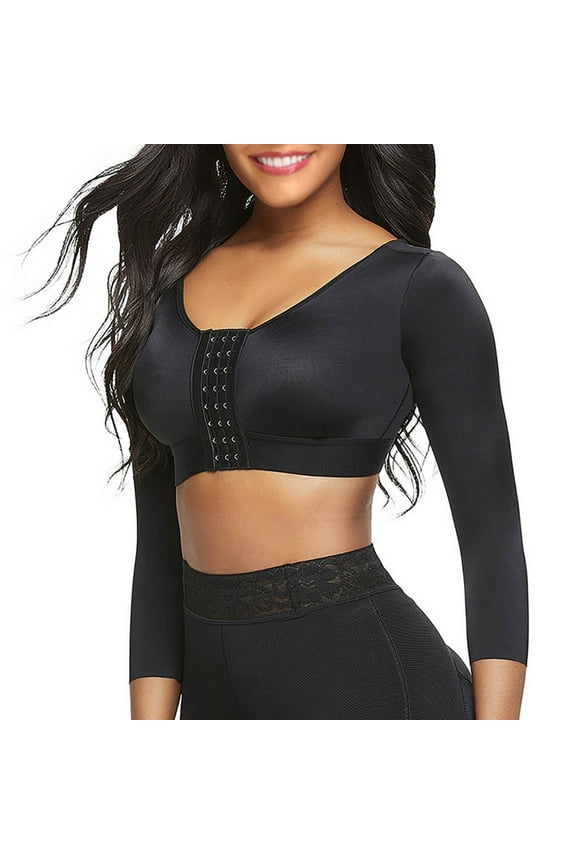 Sports Bras for Women,Arm Sleeves for Women Post Surgery Front Closure Surgical Bra Shapewear Posture Corrector Upper Shaper Top,Women Gathering Yoga Bra without Steel