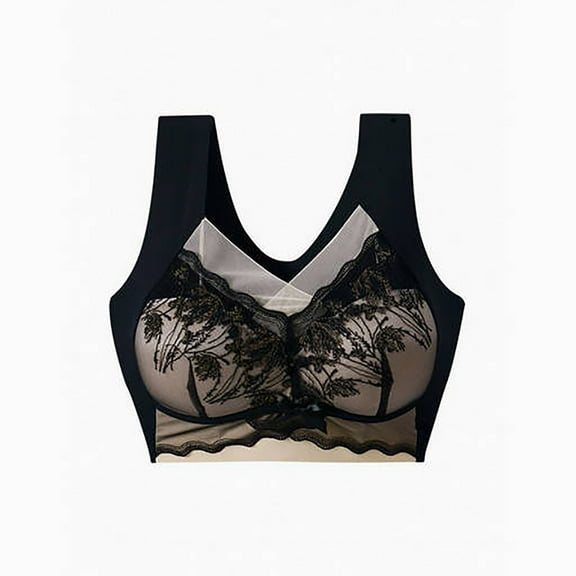 HomeGardon Sports Bras for Women,Minimizer Bras for Women Full Coverage,Women's Style Lifting Seamless Top Tank Top Women's Gathering Underwear Thin Collection Breast Bra,L-XXXXL