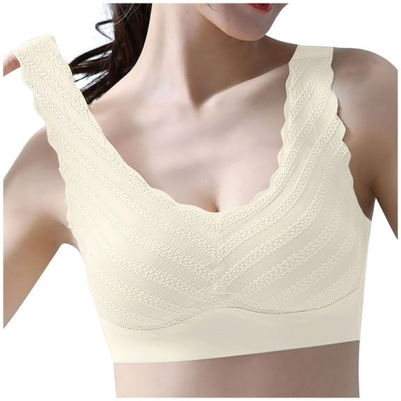 HomeGardon Sports Bras for Women,Minimizer Bras for Women Full Coverage,Women's Underwear one-Piece Color Contrast No Underwire Push-up Comfortable Buckle Comfortable Vest Bra,M-XXXL