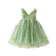 thumbnail image 1 of HomeGardon Girls Dress,Toddler Dress for Girls Fashionable Children's Floral Winged Skirt Sleeveless Suspender Mesh Casual Dress,80-130, 1 of 3