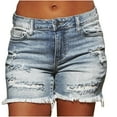 thumbnail image 1 of HomeGardon Jean Shorts for Women High Waisted Trendy Casual Distressed Stretchy Denim Long Shorts Ripped Hem Shorts Plus Size,XXXL, 1 of 7