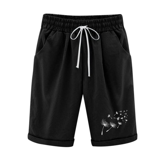 HomeGardon Shorts for Women Fashion Women Short Printed Tight High Waist Pocket Elasticity Sports Half Shorts Pants Features,S-XXL