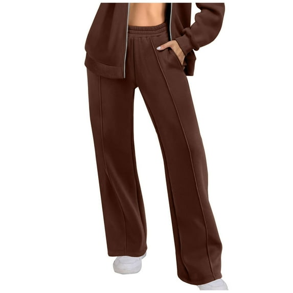 HomeGardon Women's Wide Leg Pants,Pants for Women Women Fashion Trousers Full Pants Casual Straight Solid Color Loose Casual Wide Leg Pants Sweatpants,S-XXL