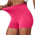 thumbnail image 1 of HomeGardon Yoga Shorts for Women,Womens Shorts Fitness Outdoor High Waisted Yoga Clothes for Running Riding Sports Solid Color Pocket Yoga Pants Shorts with Pocket,S-XL, 1 of 9