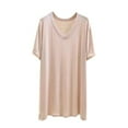 thumbnail image 1 of HomeGardon Summer Tops Tops for Women Women Solid Color Casual Fashion V-Neck Regular Short Sleeve Medium Length,L-XXL, 1 of 6