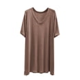 thumbnail image 1 of HomeGardon Summer Tops Tops for Women Women Solid Color Casual Fashion V-Neck Regular Short Sleeve Medium Length,L-XXL, 1 of 5