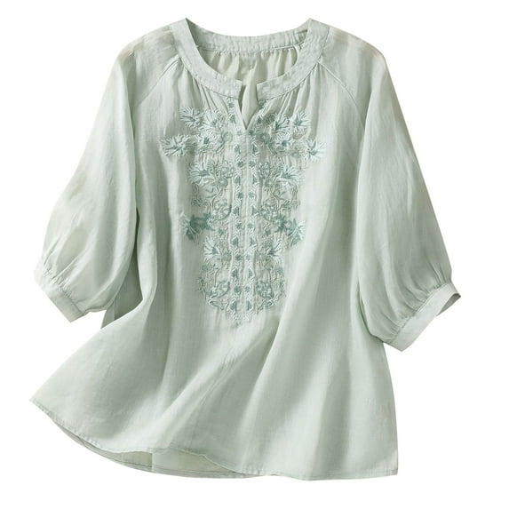 HomeGardon Summer Tops Tops for Women Fashion Solid Color V-Neck Casual Short Sleeved Top,M-XXXL