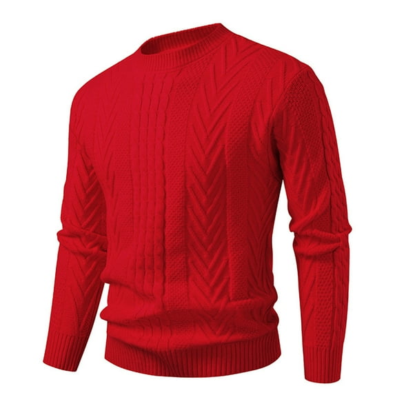 HomeGardon Fall Sweaters for Men Pullover Sweater Striped Elastic Knit Sweater Warmth Laziness Loose Casual Round-Neck Sweater,M-XXXL