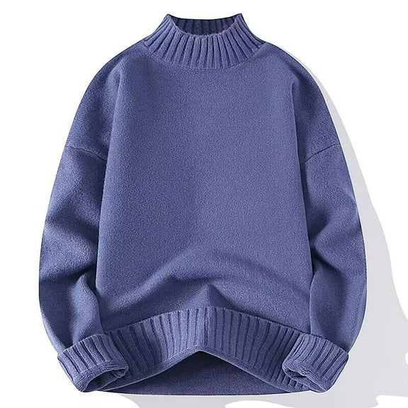 HomeGardon Sweaters for Men Winter Casual Fashion Color Block Long Sleeved Round Neck Sweater Workwear,S-XL