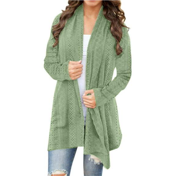 HomeGardon Sweatshirt for Women Womens Solid Color Draped Kimono Cardigan Long Sleeve Open Front Casual Knit Sweaters Coat Soft Outwear, Lightweight Cardigan Sweaters with Pocket Shrugs